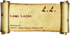 Lemp Lajos névjegykártya